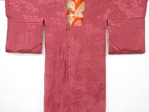 アンティーク　紋錦紗薔薇に桧扇模様織り出しロング道行コート